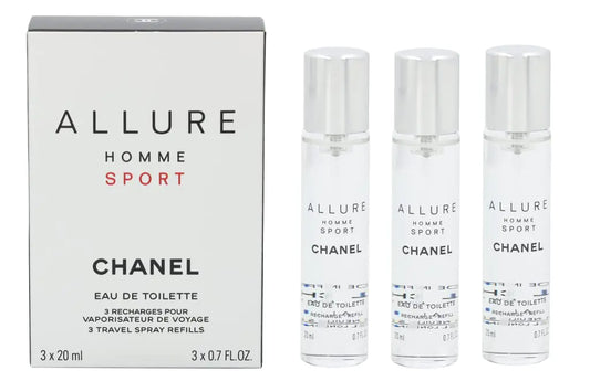 Chanel Allure Homme Sport Eau De Toilette Travel Spray Refills (3 Refills) 3x20ml