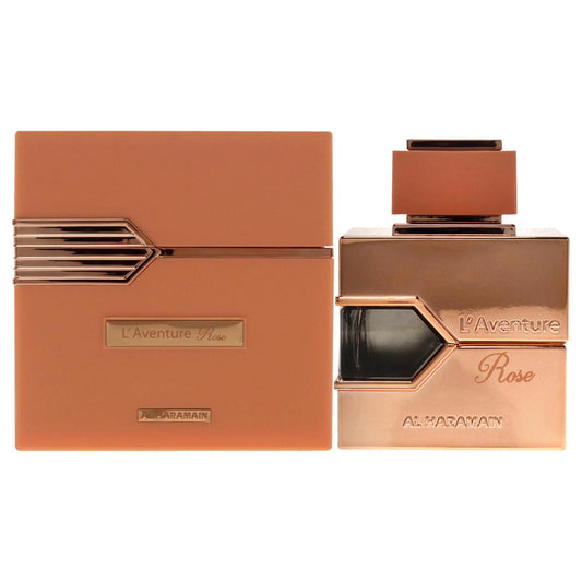 Al Haramain LAventure Rose - Arabian Perfume for Women - Long Lasting Perfume for Women - Floral Woody Eau de Parfum Fragrances - 3.4 oz