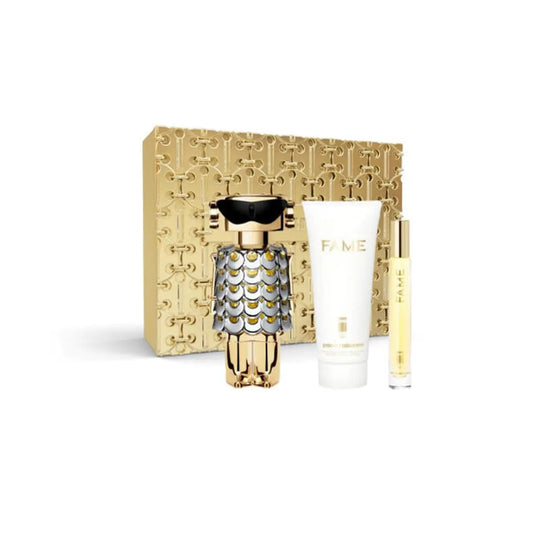Paco Rabanne Fame for Women - 3 Pc Gift Set 2.7 oz EDP Spray 0.34oz EDP Spray 3.4oz Body Lotion